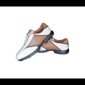 Nike Heritage Golf Shoes Men's Size 10 Brown/White Soft Spikes 418624-172